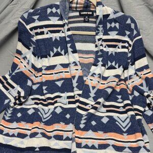 Women's 2X Lands' End southwestern-inspired blue cardigan/jacket